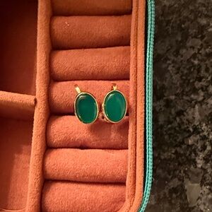 Vintage Screw-on Green and Gold Earrings